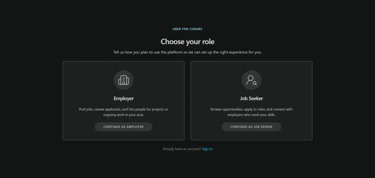 Uber for Coders screenshot 2