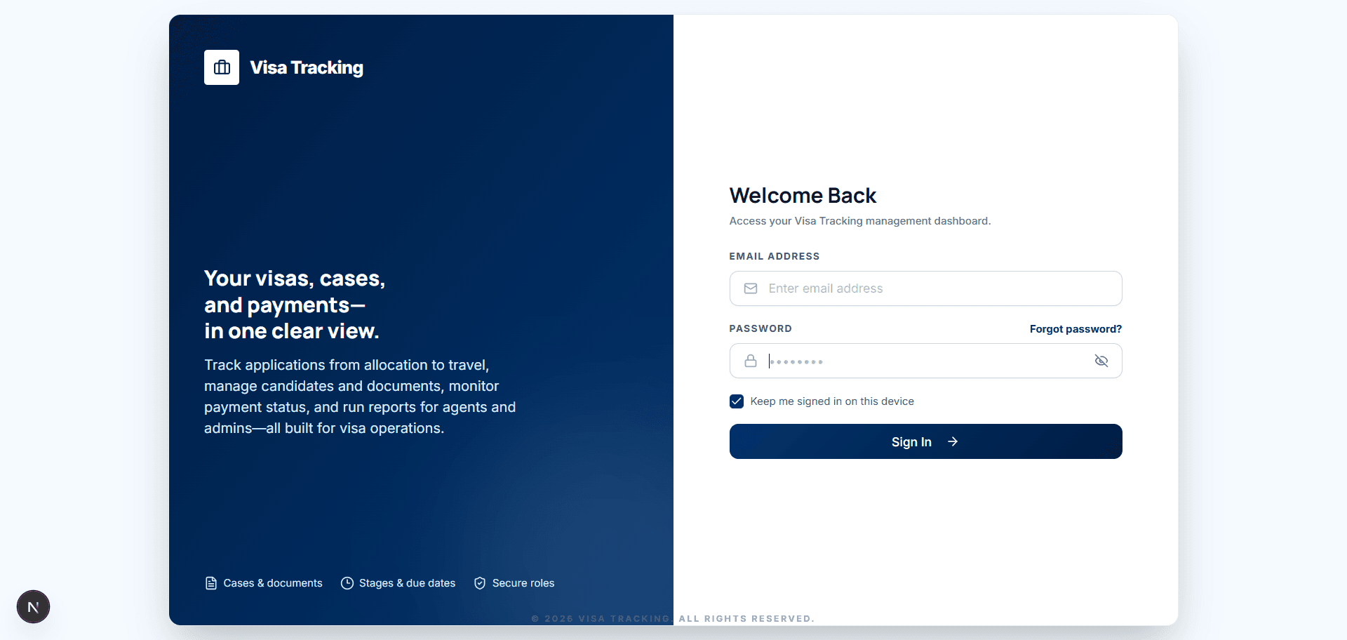 Visa Tracking screenshot 1