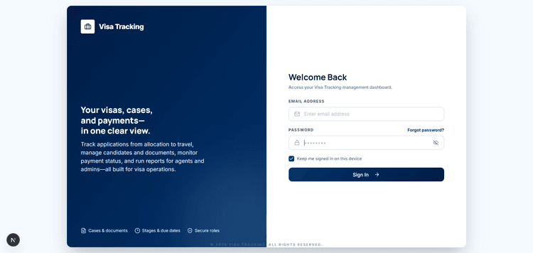 Visa Tracking screenshot 1